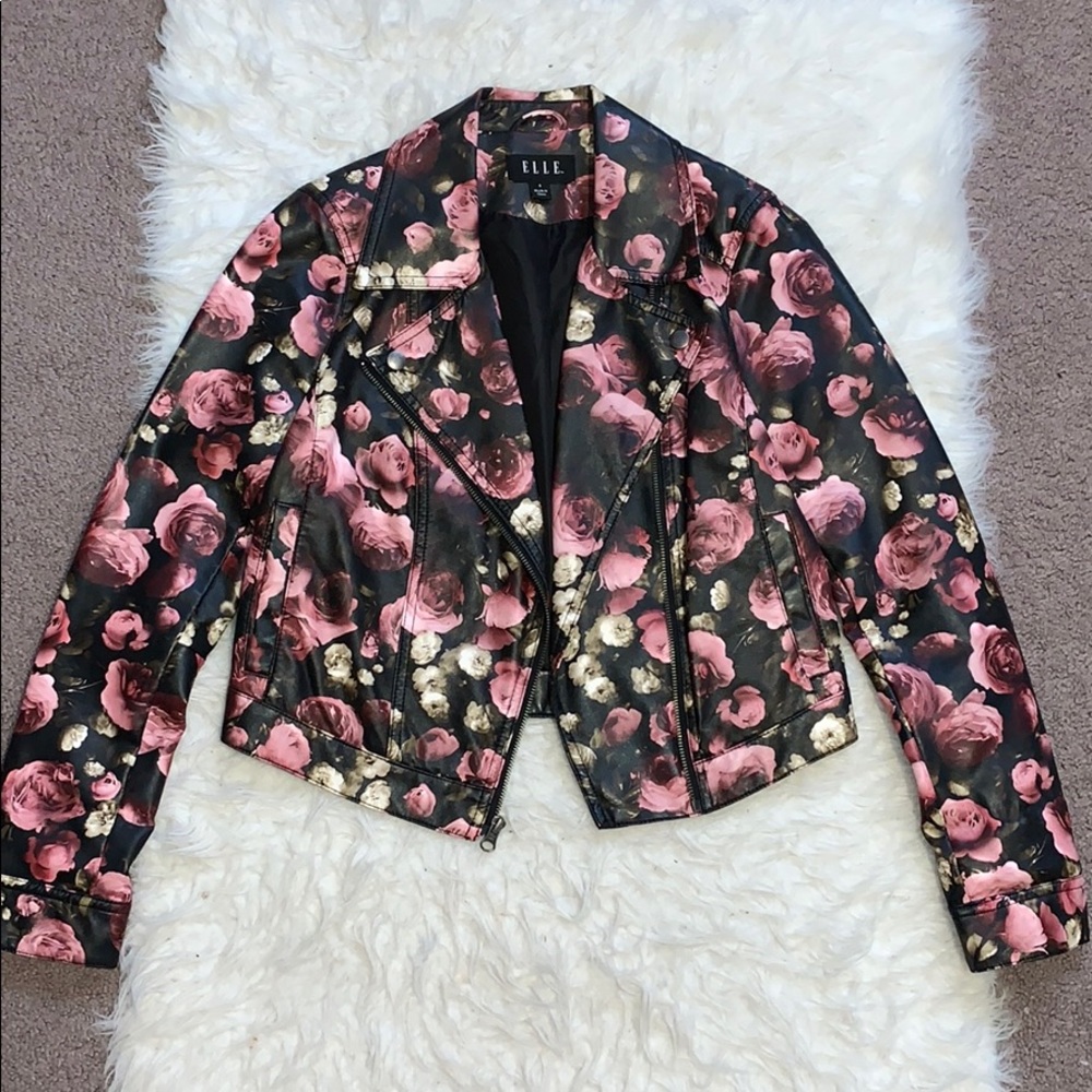 Flower Pleather Jacket - image 1